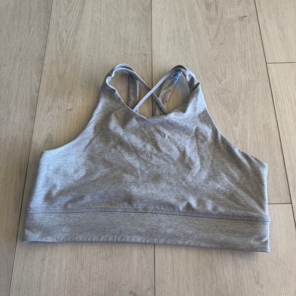 Vuori Light Gray Crossback Sports Bra